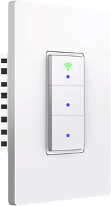 SANA Interruptor de luz inteligente, interruptor de luz de pared WiFi, fácil instalación y control de aplicaciones, compatible con Alexa y Google Home, no requiere concentrador (3 interruptores en 1 cuadrilla) - DIGVICE MX