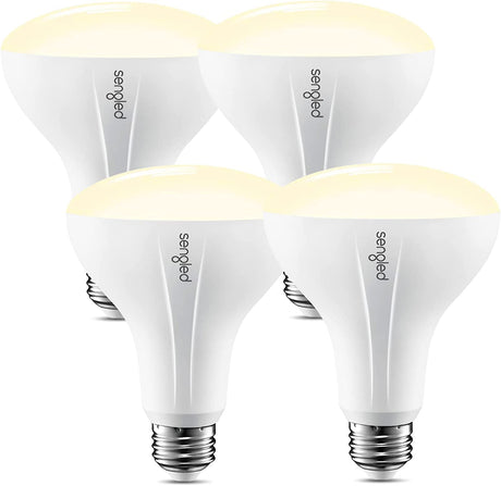 Sengled Bombilla inteligente , requiere concentrador Zigbee, bombilla inteligente funciona con Alexa, Google Home, SmartThings, Homekit y Siri, bombilla de luz de inundación regulable BR30 para latas, blanco suave 2700 K, 650 LM, 9 W, paquete de 4 - DIGVICE MX