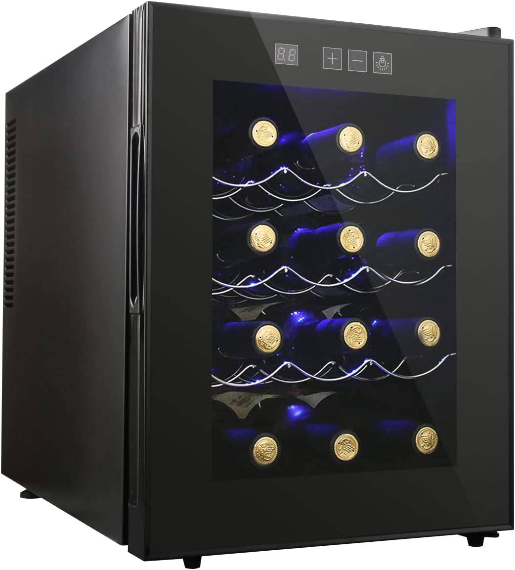  VSDY Refrigerador de vino, mini nevera con 18 botellas de vino  con refrigerador de acero inoxidable, apto para vino tinto y blanco,  integrado o independiente : Hogar y Cocina