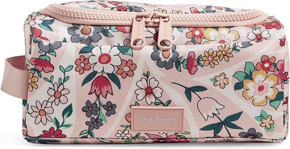 Vera Bradley - Reciclado Lighten Up Reactivo Pequeño Viaje Cosmético Maquillaje Organizador Bolsa