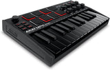 AKAI Professional MPK Mini MK3 - Controlador de teclado MIDI USB de 25 teclas con 8 pads de batería retroiluminados, 8 perillas y software de producción musical incluido (negro)