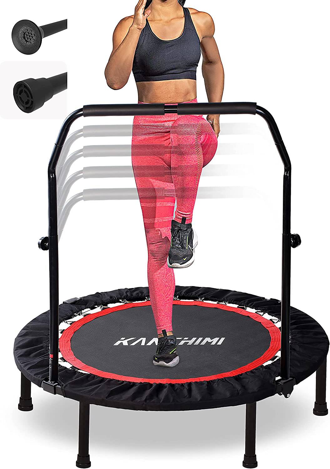 Kanchimi 40 "Plegable Mini Fitness Ejercicio interior Rebounder Trampolín con asa, carga máxima 330 lbs