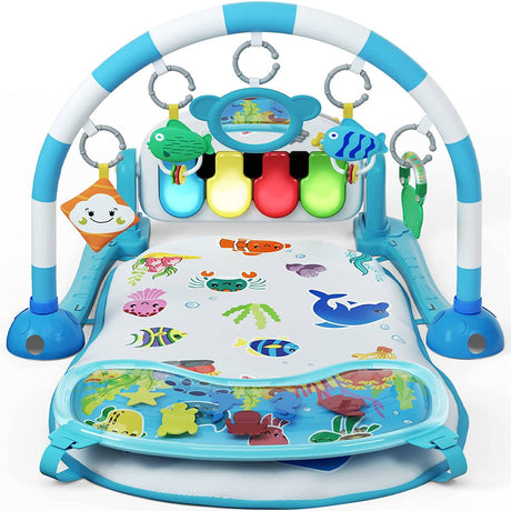 UNIH Baby Gym Play Mat, Kick and Play Piano Gym con Water Mat, Tummy Time Mat, Centro de actividades de luz musical para bebés y niños pequeños, Regalo de cumpleaños Play Mat para recién nacido - DIGVICE MX