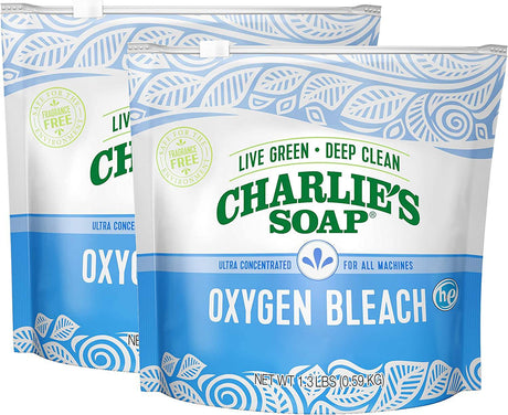 Charlie's Soap - Blanqueador de oxígeno sin cloro biodegradable - 1.3 lbs (paquete de 2) - DIGVICE MX