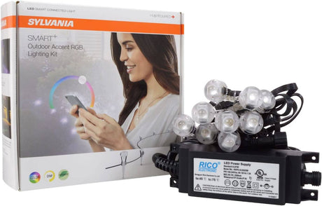 SYLVANIA Smart LED ZigBee RGBW Kit de inicio de luz de acento para exteriores a todo color, 14', funciona con SmartThings y Amazon Echo Plus (75541) - DIGVICE MX