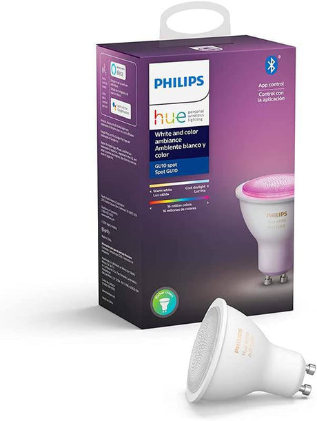 Philips Hue 542332 Bombilla inteligente Hue, 1 unidad (paquete de 1), ambiente blanco y de color - DIGVICE MX