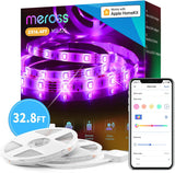 MEROSS Tira de luces LED inteligente que funciona con Apple HomeKit, tira WiFi RGB de 32.8 pies, compatible con Siri, Alexa y Google y SmartThings, control de aplicaciones, diseño de revestimiento protector - DIGVICE MX