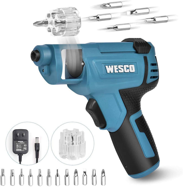 WESCO Power Destornillador inalámbrico, Destornillador eléctrico 4V Max 1.5Ah Batería recargable, 12 puntas de destornillador, LED frontal, Mini pistolas de tornillo, Herramientas multifuncionales/WS2013U - DIGVICE MX