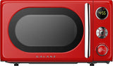 Galanz GLCMKA07RDR-07 Horno de microondas, iluminación LED, diseño de tirador, bloqueo para niños, rojo retro, 0.7 pies cúbicos - DIGVICE MX