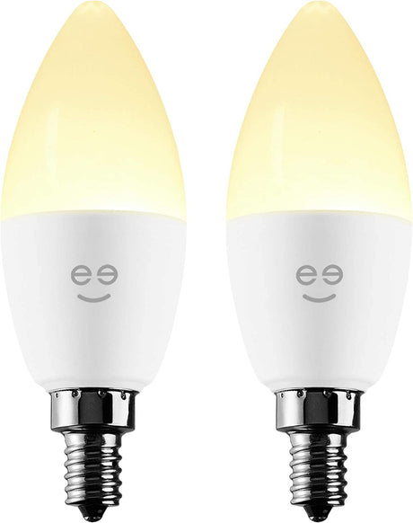 Geeni LUX Candelabro de vela B11 E12 Base Smart Light Bulbs, regulable E12 sintonizable equivalente a 40 W, candelabro de vela, funciona con Alexa y Hey Google, 2 unidades - DIGVICE MX