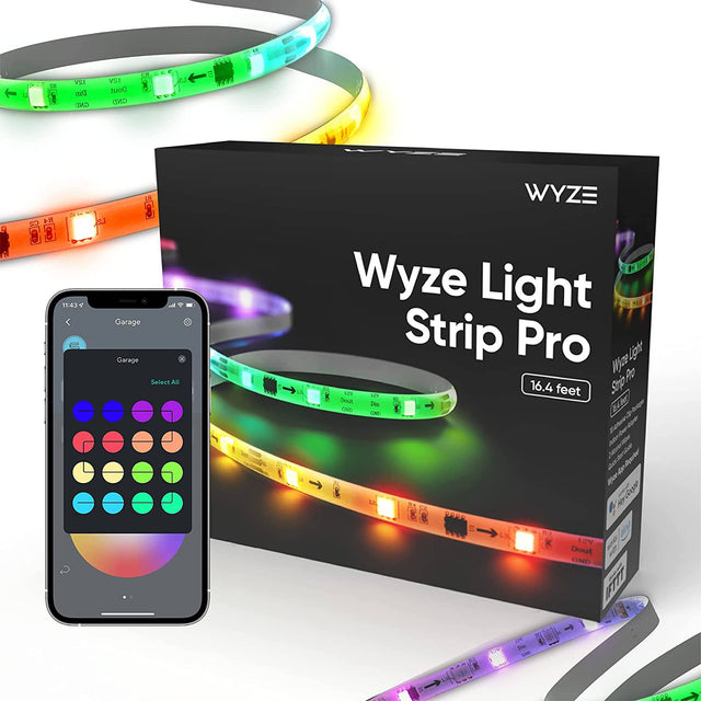 Wyze Light Strip Pro, tira de luces LED WiFi de 16.4 pies, control de segmento multicolor, 16 millones de colores RGB con control de aplicaciones y sincronización con música, funciona con Alexa y Google - DIGVICE MX