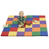 SoftZone Patchwork - Tapete de actividades de espuma para niños pequeños, 58 pulgadas, cuadrado, colorido, tapete para gatear y estar boca abajo, tapete acolchado para el piso del bebé, juego activo seguro para bebés, diseño plegable, varios colores - DIGVICE MX