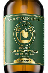 Ancient Greek Remedy - Mezcla orgánica sin perfume de aceite de oliva, almendra, jojoba, semilla de uva, girasol y vitamina E. Aceites corporales y faciales antienvejecimiento para piel seca sensible, rostro, cabello y uñas.