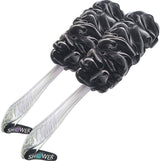 Shower Bouquet - Loofah-Charcoal Back-Scrubbers 2-Pack-by-Shower-Bouquet: Cepillos de esponja de baño de mango largo con extra grande suave