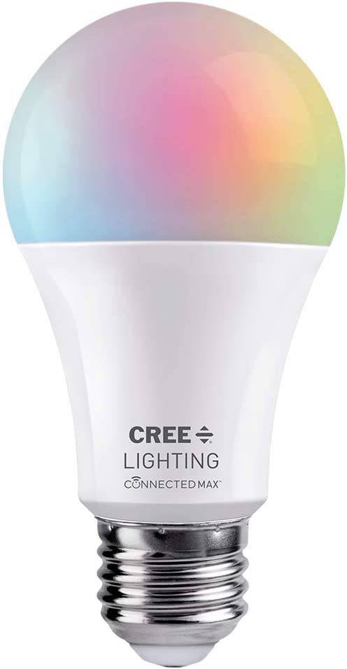 Cree Lighting Connected Max - Bombilla LED inteligente A19 de 60 W  sintonizable, color blanco + cambio de color, 2.4 GHz, compatible con Alexa  y