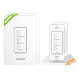 TESSAN Interruptor de atenuación inteligente WiFi de 3 vías, interruptor de luz regulable de tres vías, 2 atenuadores maestros y 2 adicionales, funciona con Alexa, Google Home, aplicación Smart Life, cable neutro requerido - DIGVICE MX