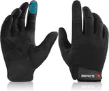 BEACE - Guantes de gimnasio para levantamiento de pesas de dedo completo con palma de cuero antideslizante para entrenamiento, ejercicio, entrenamiento, Fitness y culturismo