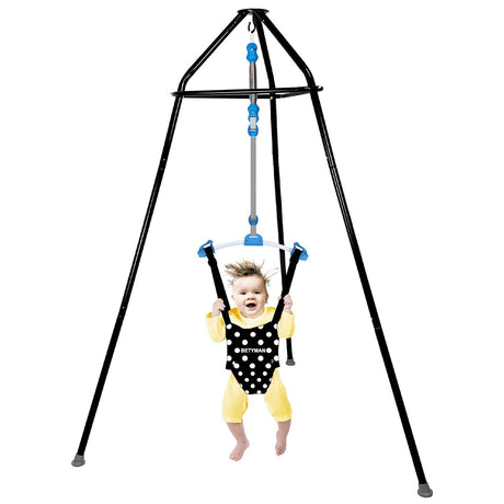  Saltador y columpio 2 en 1, puente para bebé para uso en  interiores y exteriores, columpio para bebé con soporte plegable, juego de  columpio estable para niños pequeños : Bebés