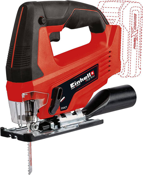 Einhell TC-JS Power X-Change Sierra de calar inalámbrica de 18 voltios 2700 SPM, longitud de carrera de 4/5 pulgadas, ángulo de bisel máximo de 45° - DIGVICE MX