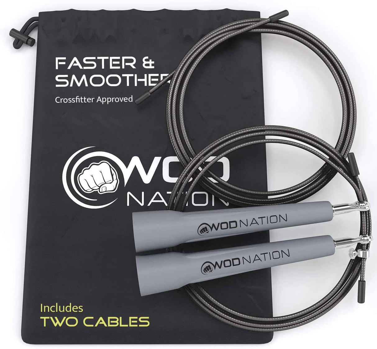 WOD Nation Speed Jump Rope - Cuerdas para saltar increíblemente rápidas - Entrenamiento de resistencia