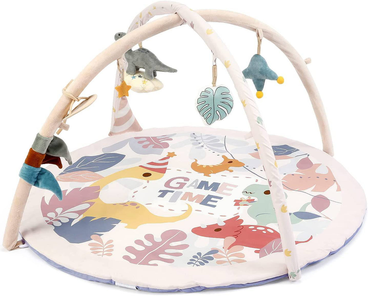 TCBunny Baby Gym Play Mat Diseño de dinosaurio para recién nacido, visual, auditivo, táctil, desarrollo cognitivo temprano Playmat Activity Center, 5 juguetes para niños pequeños - DIGVICE MX