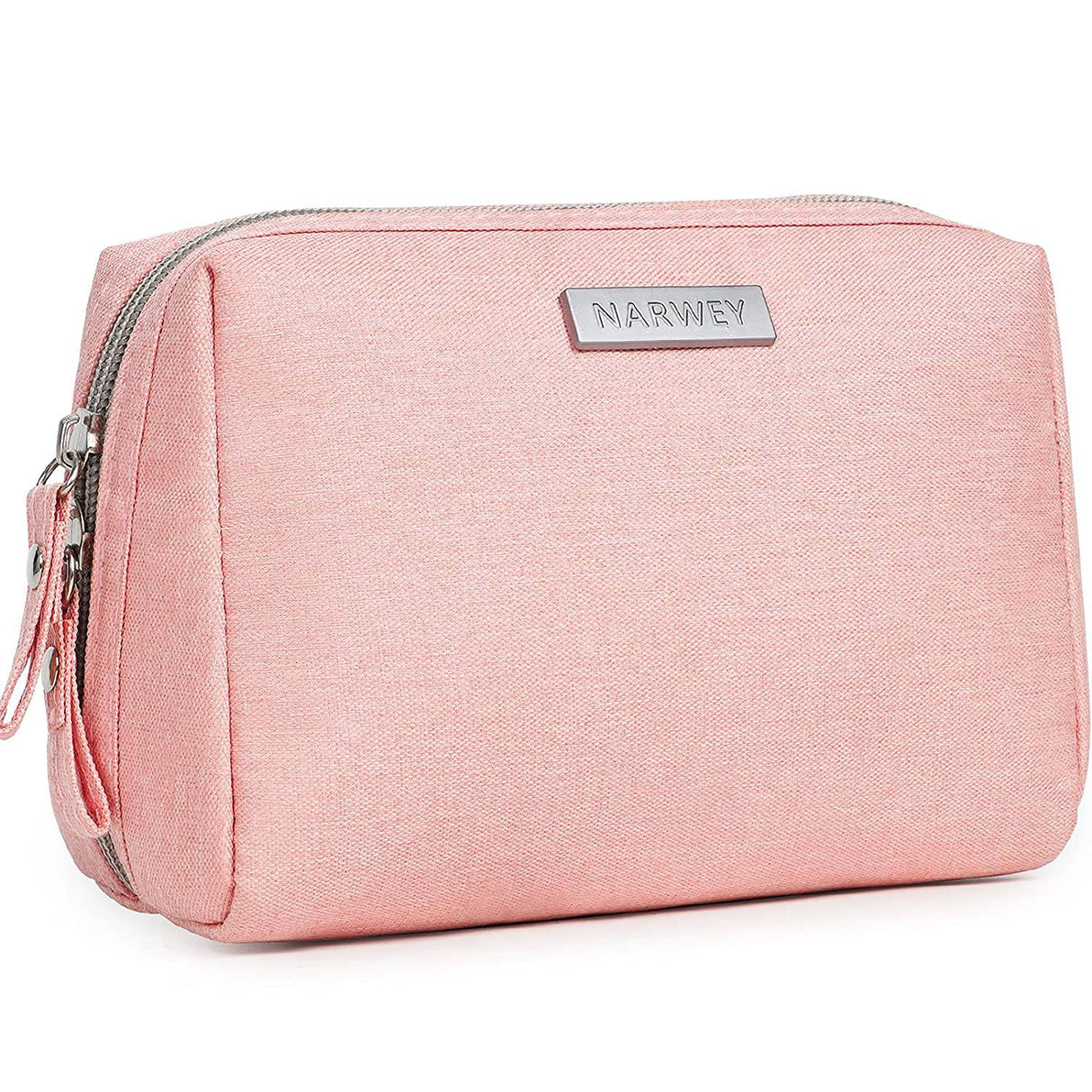 NARWEY - Bolsa de maquillaje pequeña para monedero, bolsa de maquillaje de viaje, mini bolsa de cosméticos para mujeres y niñas (pequeño, rosa)