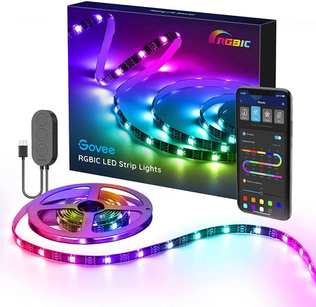 Govee RGBIC TV LED retroiluminación, luces LED para TV con control de aplicación, sincronización de música, modos de escena, tira de luces que cambian de color RGBIC de 6.56 pies para televisores de 30-50 pulgadas, alimentado por USB - DIGVICE MX