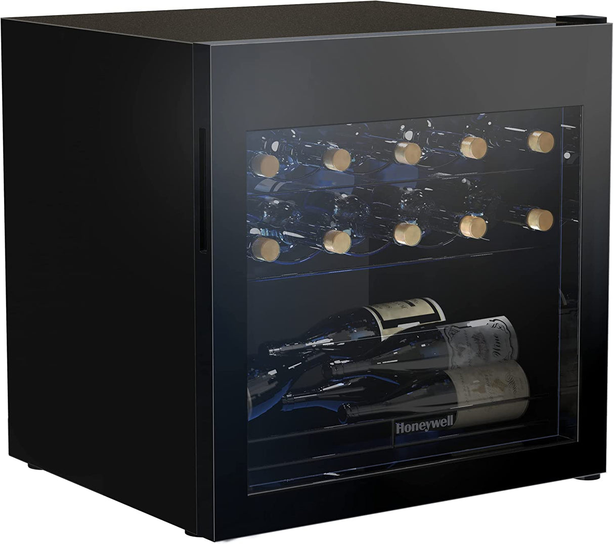 HONEYWELL - Refrigerador enfriador de vino de compresor de 14 botellas, bodega compacta para vino tinto, blanco, champán o vino espumoso, control de temperatura digital, puerta de vidrio - DIGVICE MX