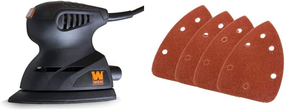 WEN Electric Detailing Palm Sander & 6301SP Palm Sander Papel de lija (paquete de 12), granos surtidos - DIGVICE MX