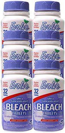 Evolve Tabletas de lejía concentrada, botellas de 32 unidades (paquete de 6 lavanda de verano) - DIGVICE MX