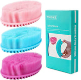 TDHDIKE - Lufa exfoliante de silicona para el cuerpo - Juego de 3 cepillos exfoliantes suaves para el baño y la ducha del cuerpo para niños sensibles, mujeres, hombres, todo tipo de piel