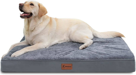 MIHIKK Cama ortopédica para perros para perros medianos y grandes, de espuma tipo caja de huevos con cubierta impermeable extraíble, lavable a máquina. Tamaño: 35 x 22 x 3 pulgadas - DIGVICE MX