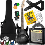 Pyle - Kit de guitarra eléctrica para principiantes con amplificador - Kit de inicio Paquete de instrumentos de tamaño completo de 39 "con pastillas Humbucker y amplificador Rock