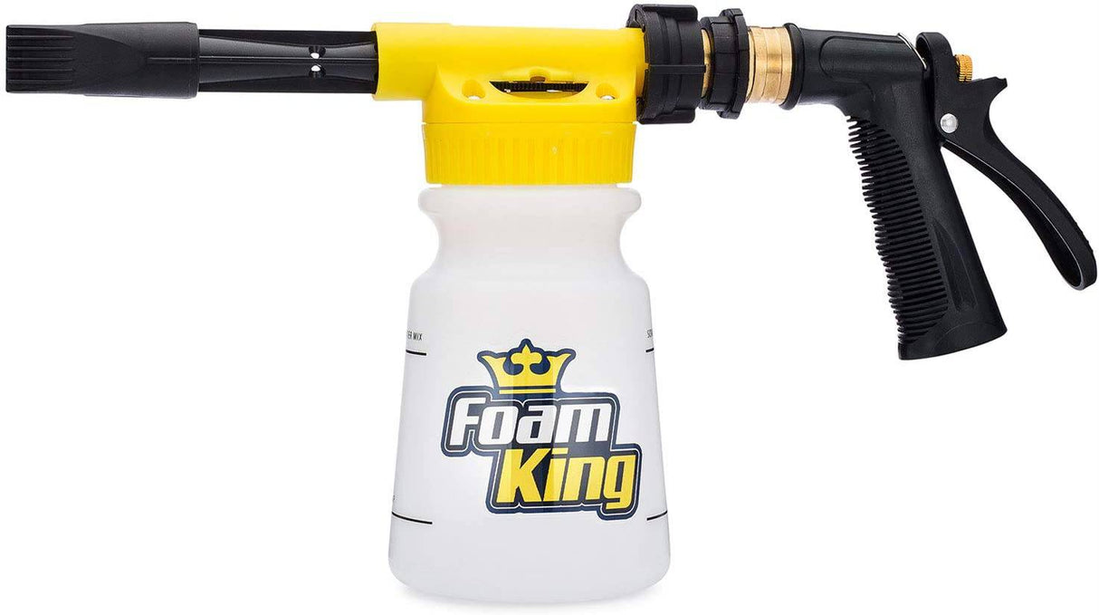 Clean Car USA - Pulverizador de lavado de autos con pistola de espuma King - The King of Suds - Limpieza definitiva sin rasguños - Se conecta a la manguera de jardín - Kit de lavado de autos con cañón de espuma