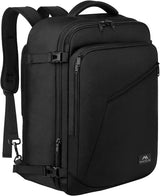 Matein - Mochila de viaje, mochila de viaje extragrande, bolsa de fin de semana aprobada por avión expandible para hombres y mujeres, mochila ligera resistente al agua para vuelo 40L, negro