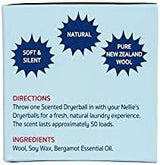 Nellie's Scented Wool Dryerball - Bergamot Scented - Hecho con 100% pura lana de Nueva Zelanda y dura aproximadamente 50 cargas de secado - ¡Silencioso en su secadora! - DIGVICE MX