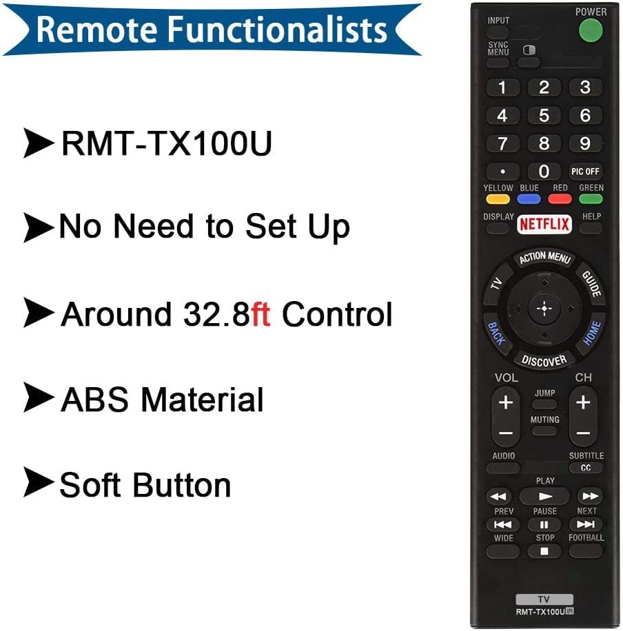 AZMKIMI RMT-TX100U Reemplazo remoto para Sony Bravia RMTTX100U Control remoto de TV