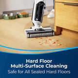 BISSELL TurboClean Hard Floors Aspiradora inalámbrica en seco y húmedo con fórmula desinfectante y ciclo de autolimpieza, 3548