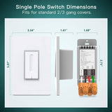 TREATLIFE Interruptor de atenuación inteligente, interruptor inteligente de un solo polo para bombillas regulables, interruptor de luz inteligente WiFi de 2,4 GHz funciona con Alexa y Google Home, control remoto, cable neutro requerido - DIGVICE MX