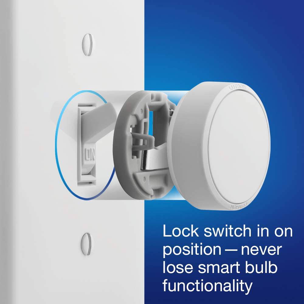 Lutron Interruptor de atenuación de bombilla inteligente Aurora | para bombillas inteligentes Philips Hue | Z3-1BRL-WH-L0 | Blanco - DIGVICE MX