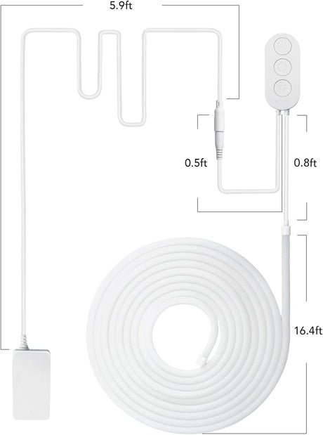 Govee RGBIC Cuerda de luz de neón, luces de cuerda de 16.4 pies con sincronización de música, diseño creativo de bricolaje, funciona con Alexa y Google Assistant, tira de luces LED  (no es compatible con WiFi 5G) - DIGVICE MX