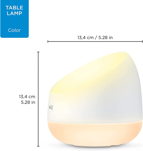 WiZ Connected Squire Paquete de 2 lámparas de mesa portátile , WiFi habilitado, 16 millones de colores, compatible con Alexa y Google Home Assistant, no requiere concentrador - DIGVICE MX