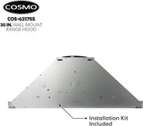 COSMO 63175S Campana de montaje en pared de 30 pulgadas con conductos convertibles sin conductos (no incluye kit), ventilación de estufa estilo chimenea de techo, luz LED, filtro permanente, ventilador de 3 velocidades en acero inoxidable - DIGVICE MX