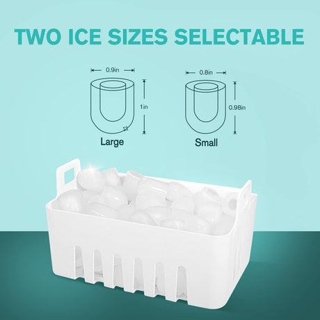 CROWNFUL - Máquina para hacer hielo , 9 cubitos de hielo listos en 8 minutos, cubitos de hielo de 26 libras en 24 horas, máquina eléctrica para hacer hielo con cuchara y cesta - DIGVICE MX