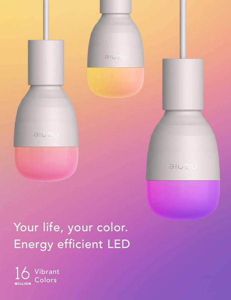 Nooie  - Bombillas LED inteligentes WiFi E26 Bombilla multicolor compatible con Alexa, Google Home, A19 10W 800LM 2800K-6000K RGB Bombilla que cambia de color con horario y temporizador 2.4GHz WiFi UL listado (no requiere concentrador) - DIGVICE MX