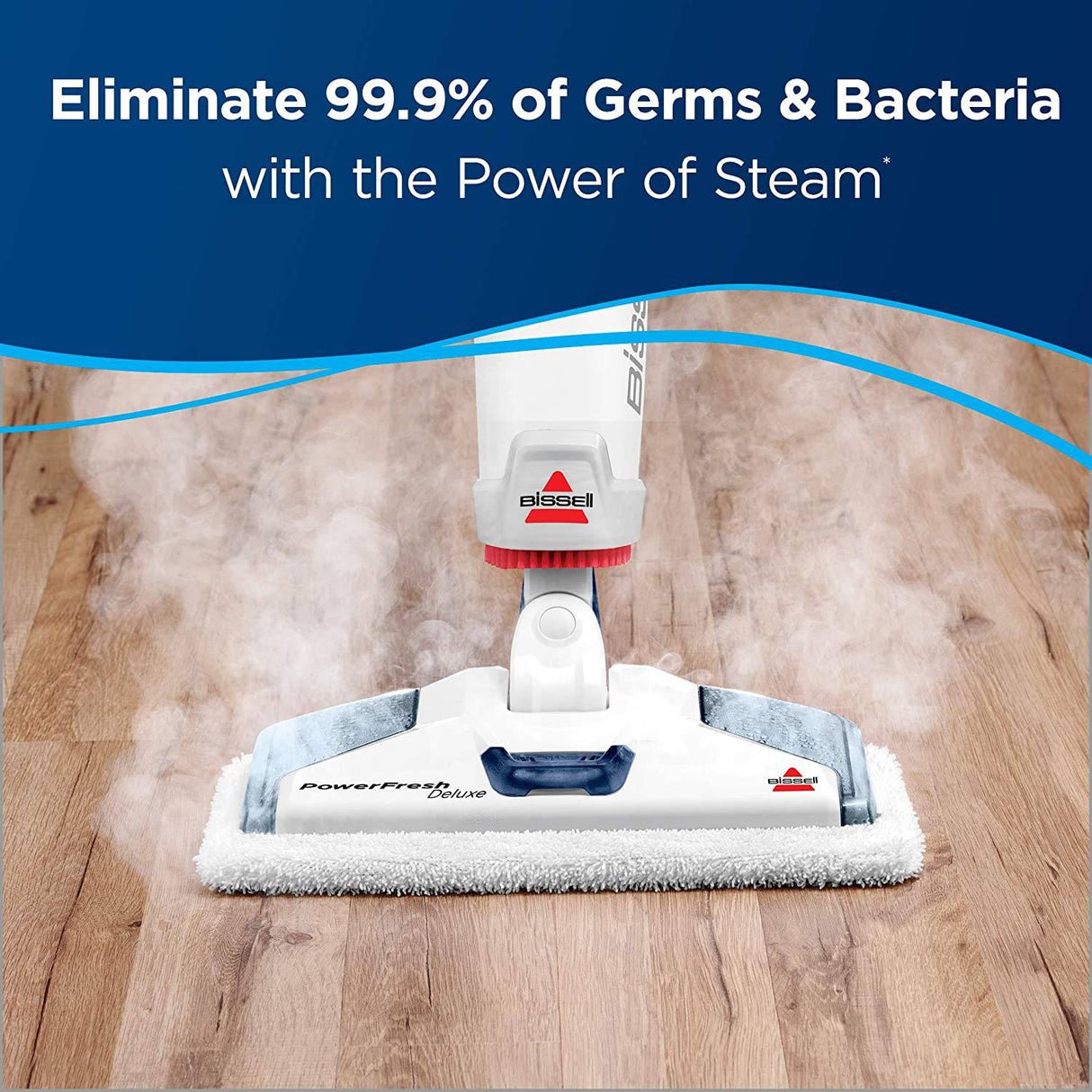 Bissell Steam Mop, Steamer, Tile, Hard Wood Floor Cleaner, 1806, Sapphire Powerfresh Deluxe