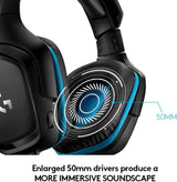 Logitech G432 - Auriculares para juegos con cable, sonido envolvente 7.1, auriculares DTS:X 2.0, micrófono abatible para silenciar, PC (cuero sintético) negro/azul