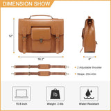 LOVEVOOK Maletín para Mujer Mochila Messenger Laptop Bag para Mujer 15.6 Pulgadas Laptop Work Bag Vintage PU Leather Satchel Bolsas para Escuela Viajes Negocios