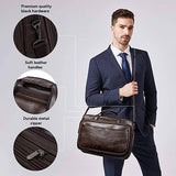 BROMEN - Maletín de cuero para hombre, bolso de mensajero para portátil de 15,6 pulgadas, bolso de viaje de negocios de gran capacidad expandible