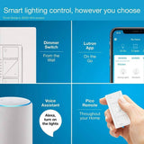 Lutron Caseta Smart Home Dimmer Switch, funciona con Alexa, Apple HomeKit y Google Assistant | para bombillas LED, bombillas incandescentes y bombillas halógenas | PD-6WCL-WH | Blanco - DIGVICE MX